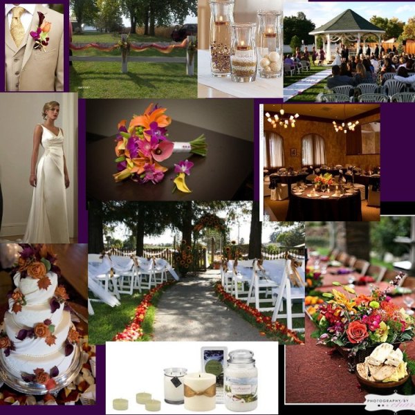  hominess of a fall wedding and livens it up with bold tropical colors